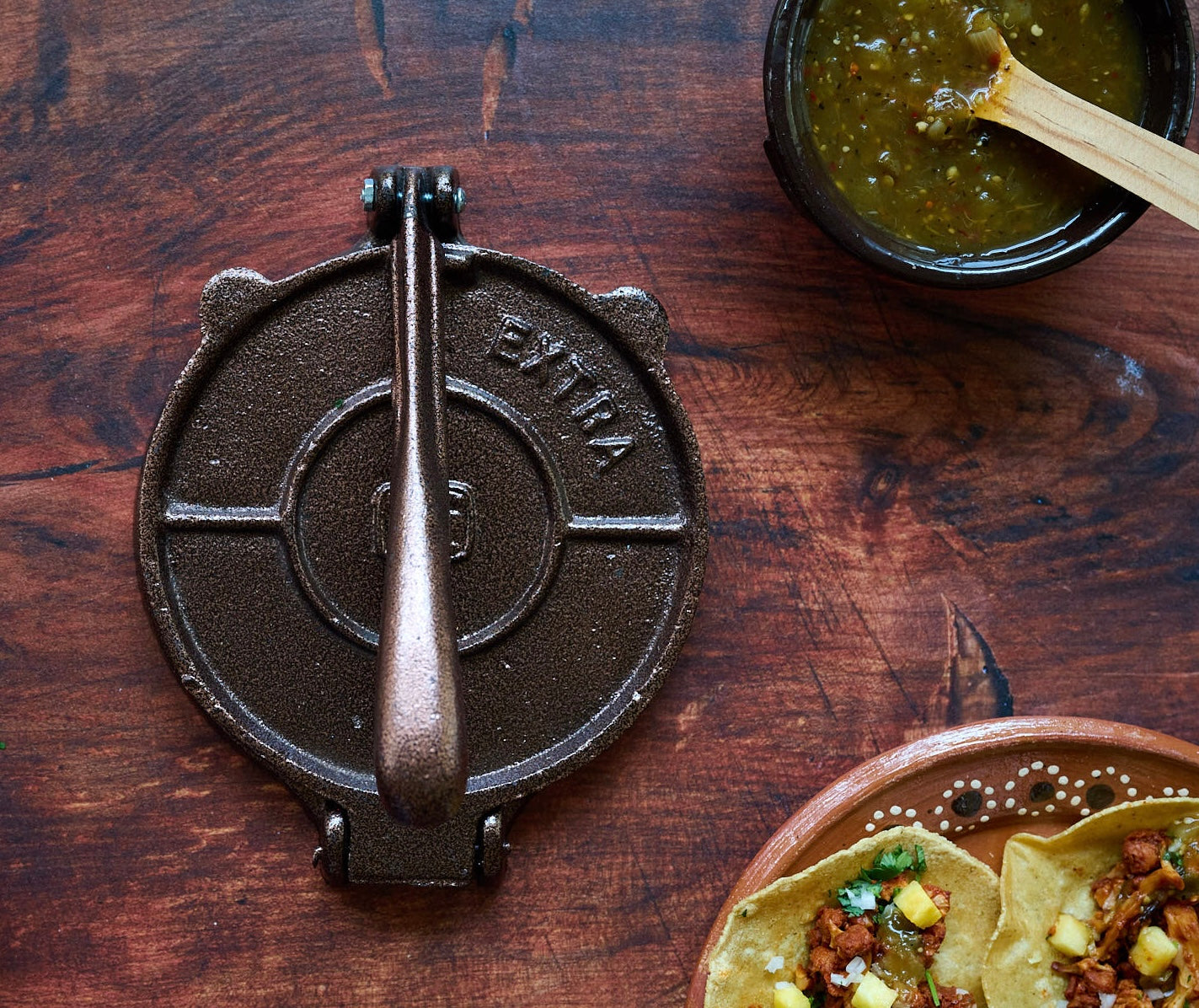 TORTILLA PRESS – Authentic Mexican Cast Iron Tortilla Press