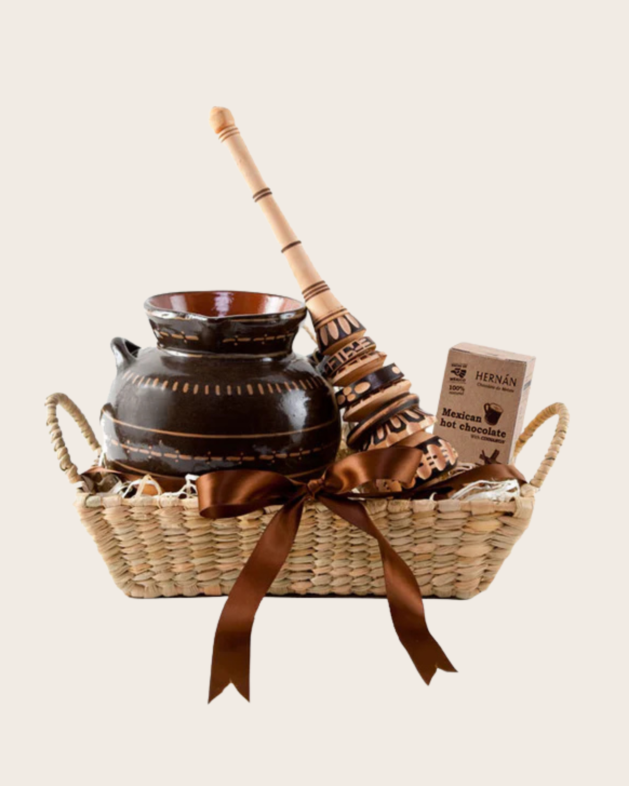 Mexican Hot Chocolate Gift Set with Molinillo Artesano