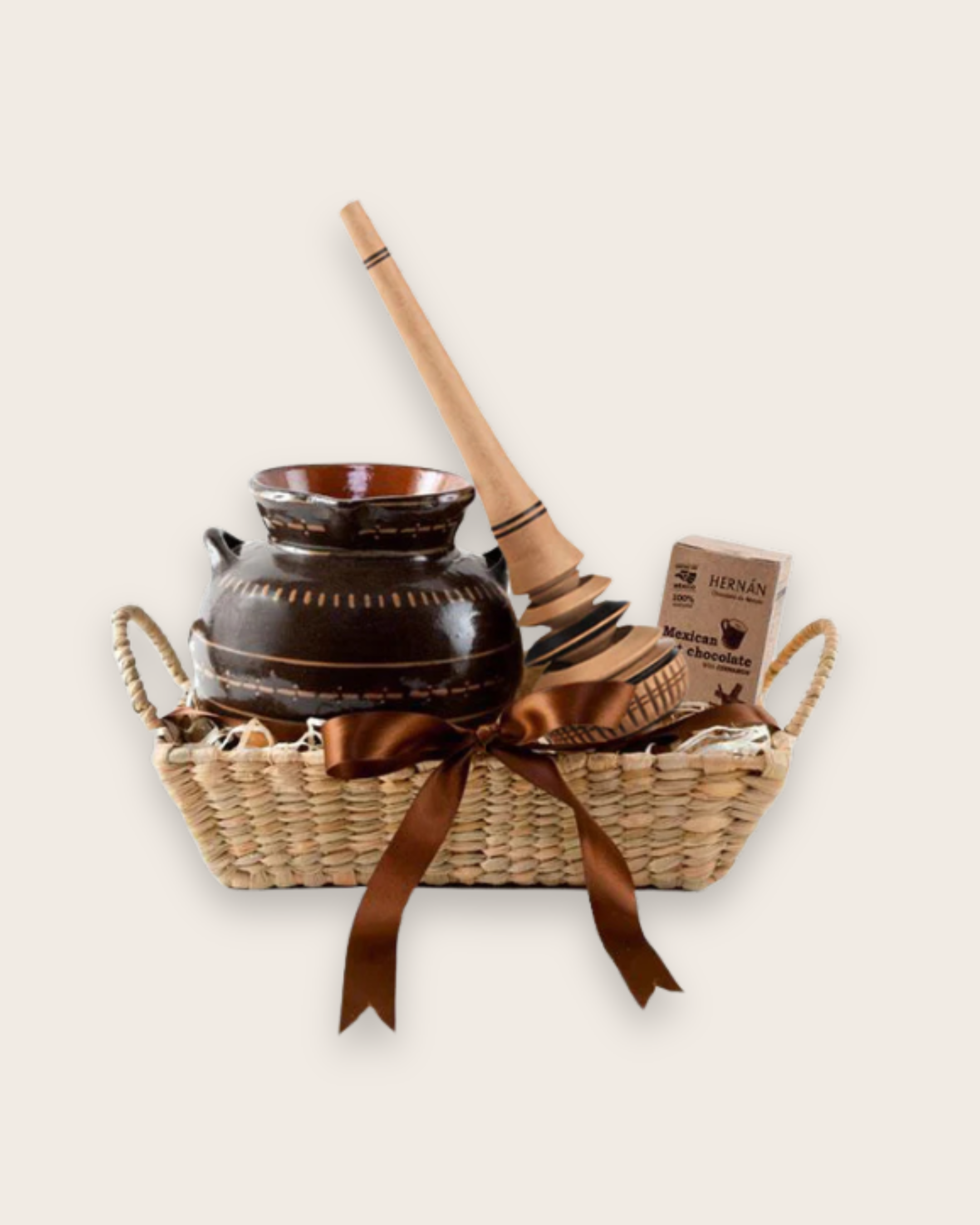 Mexican Hot Chocolate Gift Set with Molinillo Rustico