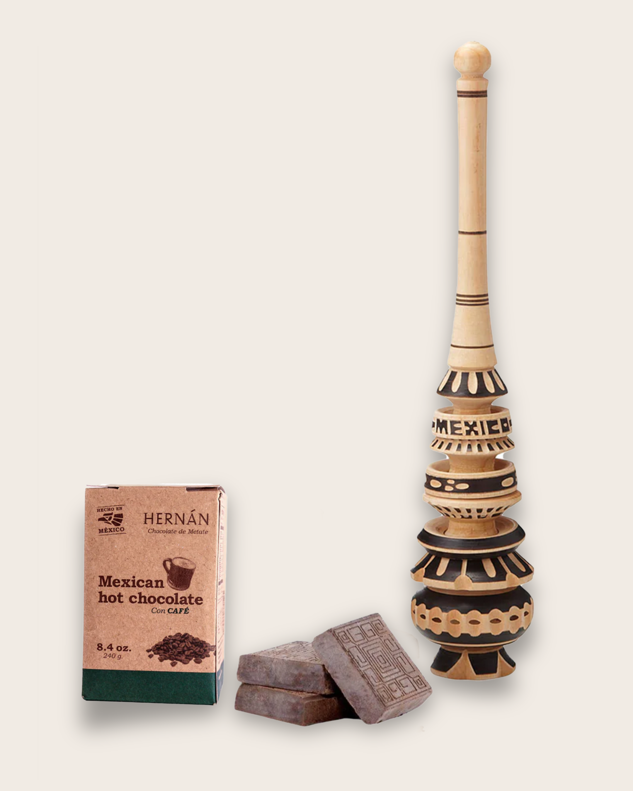 Mexican Hot Chocolate Set with Molinillo Artesano