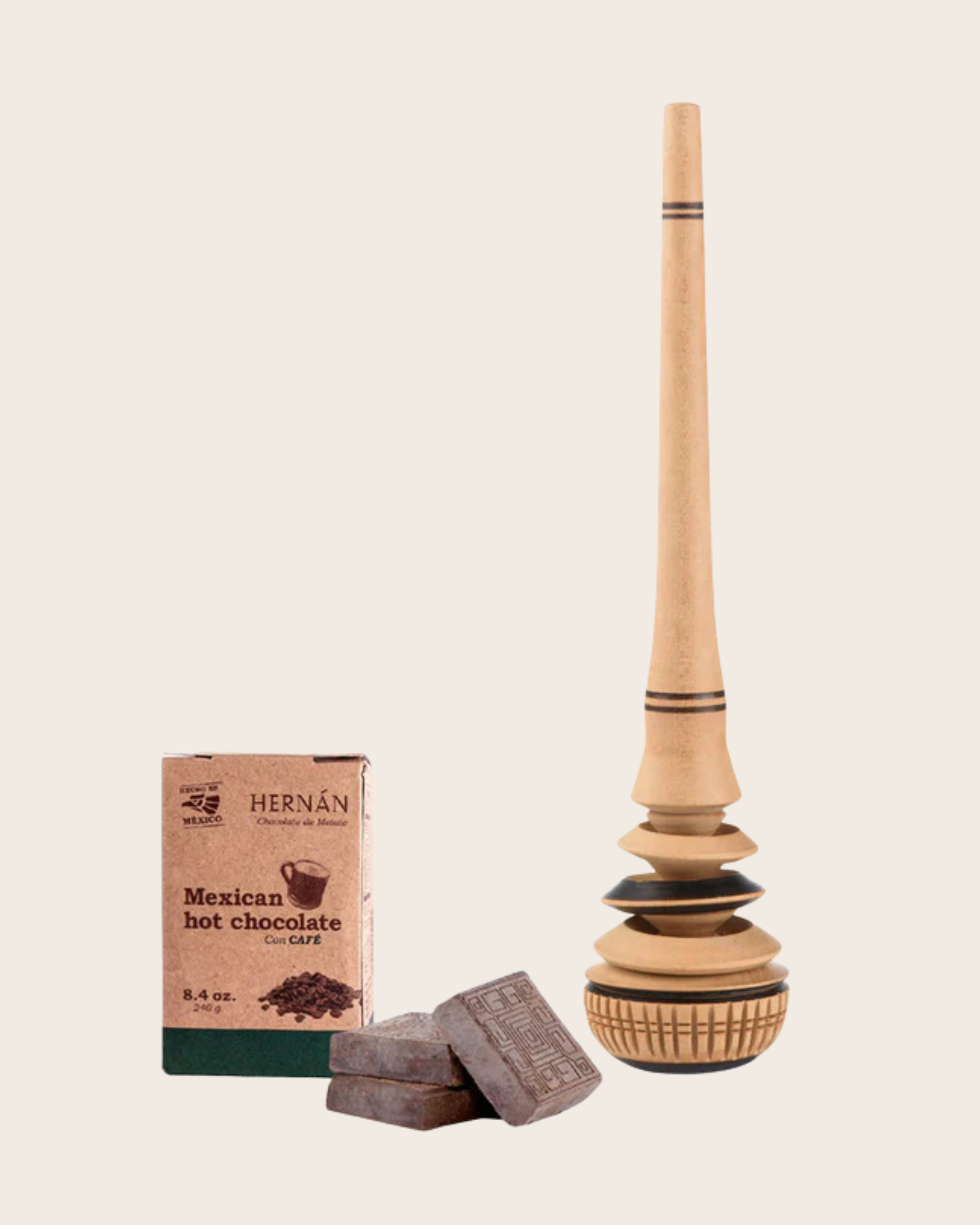 Mexican Hot Chocolate Set with Molinillo Rustico