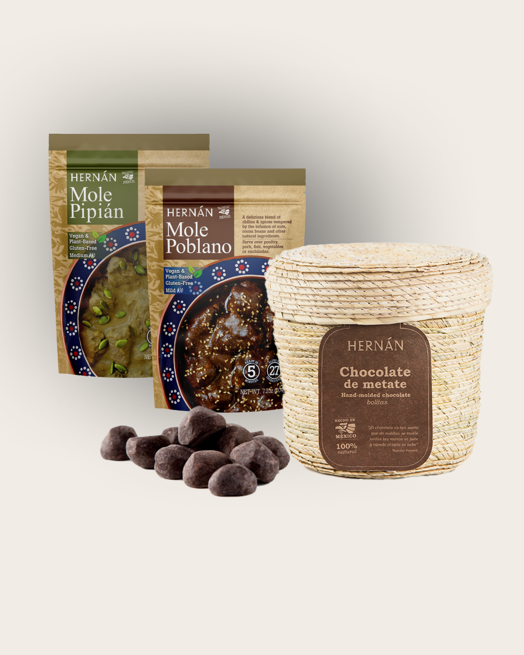 Mole Pipian + Mole Poblano + Hot Chocolate Bolitas – Flavors of Mexico Bundle