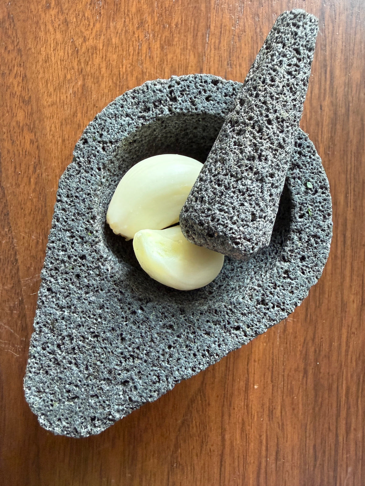 Mini Avocado Molcajete - Authentic Mexican Stone Mortar & Pestle