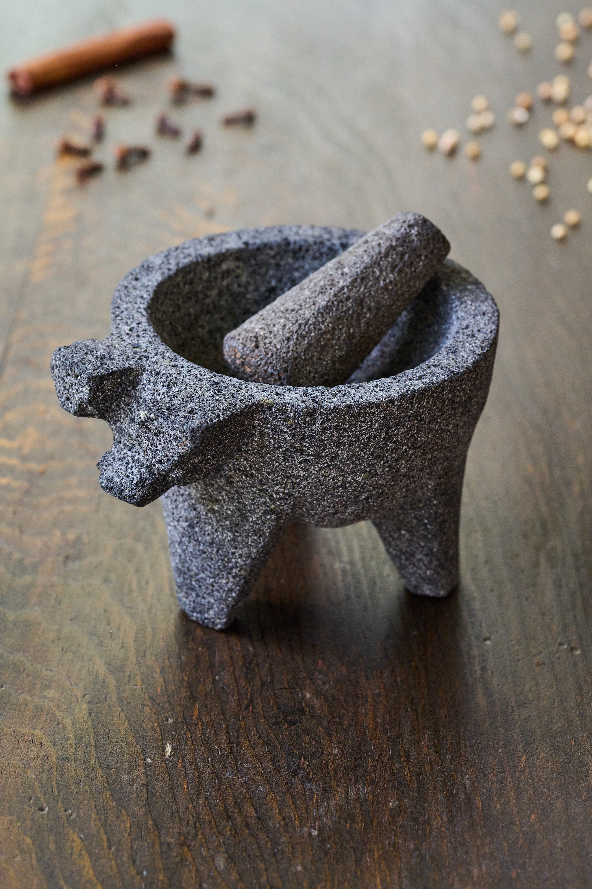 Mini Pig Molcajete - Authentic Mexican Stone Mortar & Pestle