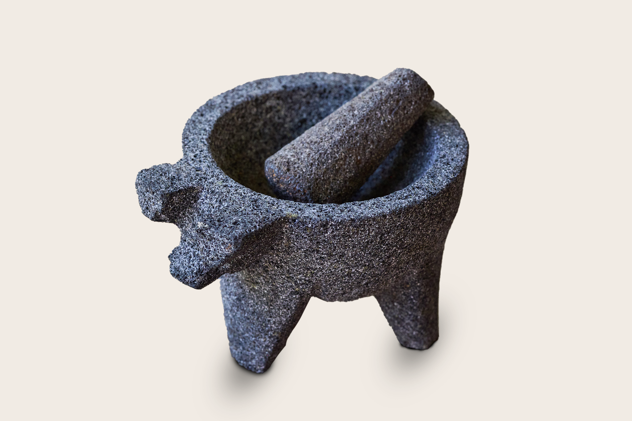 Mini Pig Molcajete - Authentic Mexican Stone Mortar & Pestle
