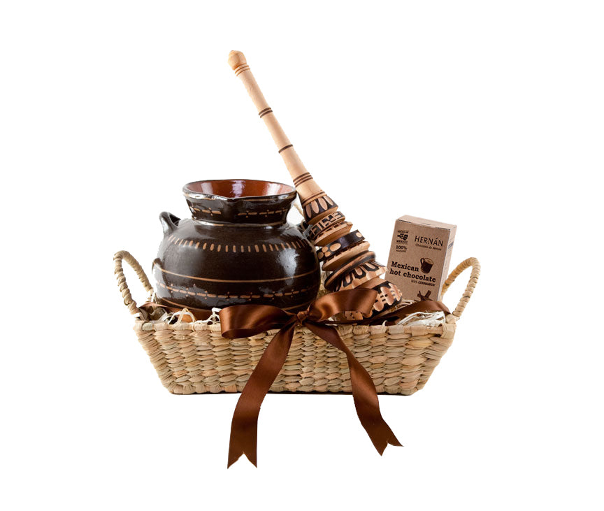 Mexican Hot Chocolate Gift Set with Molinillo Artesano
